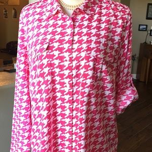 Tommy Hilfiger Houndstooth Women’s Blouse Size XL